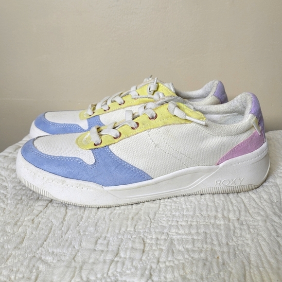 Roxy Charlie Sneakers Lace Up Surf Skate Beachy Pastelcore Size 9 - Picture 7 of 10